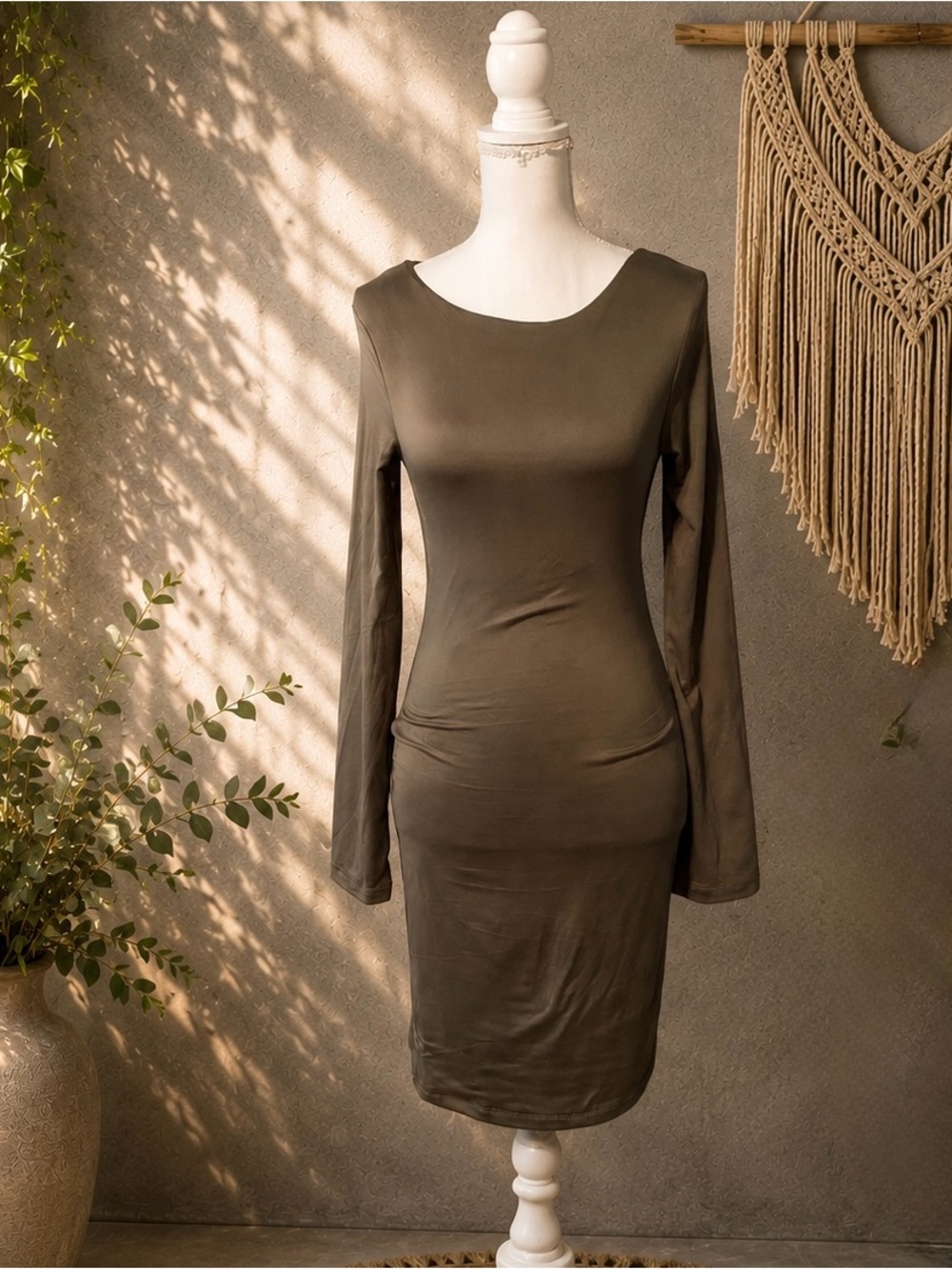 Long Sleeve Olive Dress